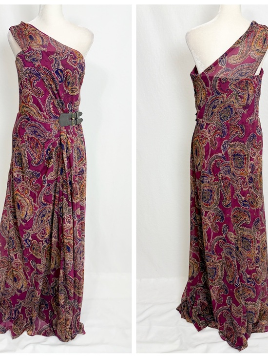 Ralph Lauren Dresses & Skirts - Ralph Lauren One-Shoulder Paisley evening gown